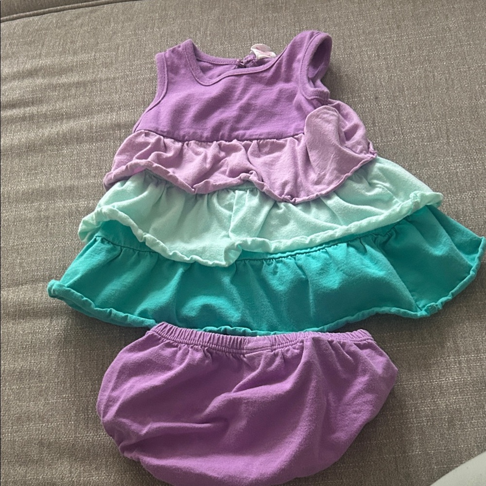 Circo Lavender and Aqua Tiered Kids Dress